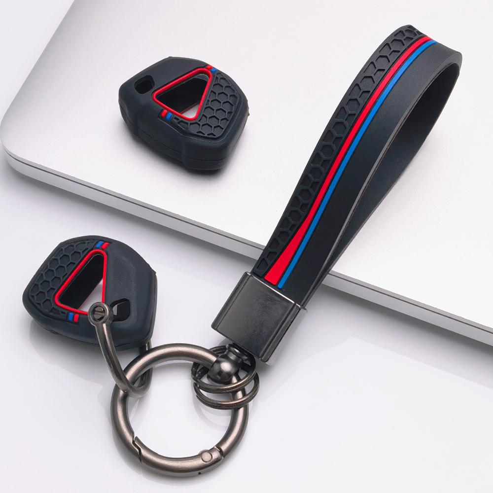 Key Cover for Kawasaki Ninja 250 300 400 650 ZX 6R 10R with Keychain Anti-Scratch Surface Shockproof Structure Soft Grip Texture Easy Install Design