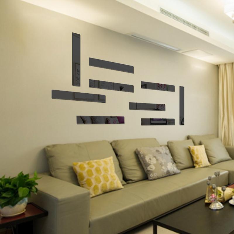 10/20pcs DIY Mirror Sticker Ceiling Waist Line Acrylic TV Background Wall Stickers for Room Art Home Decor adesivo de parede