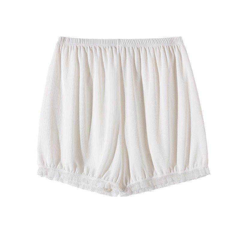 One-Piece JK Lace Lantern Shorts - Ice-Silk Pumpkin Pants, 3/4 Length, Protective Style, Wear Outside, Thin & Lightweight