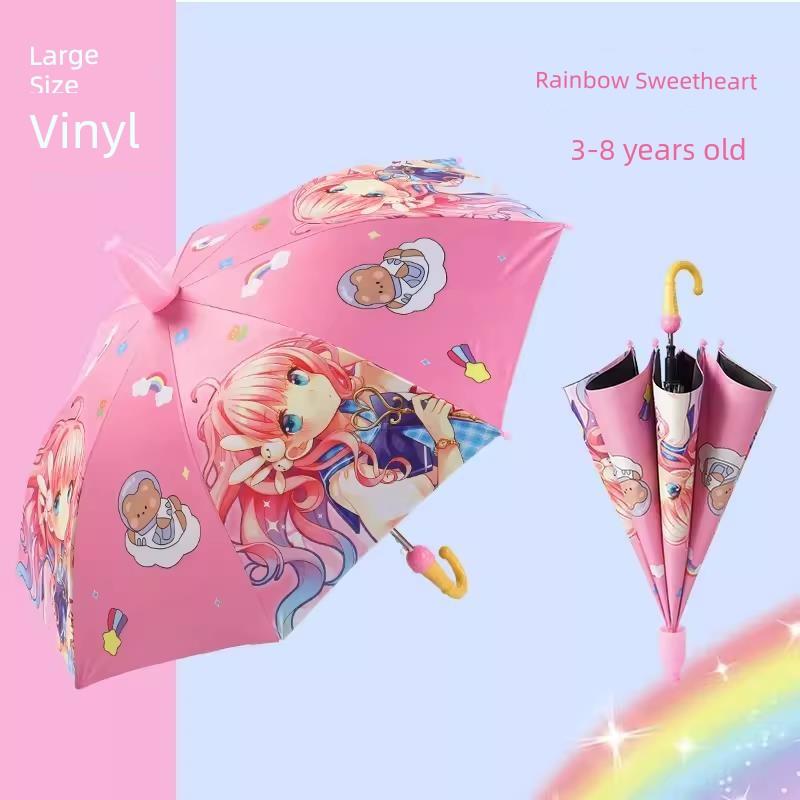 Children's Umbrella Kindergarten Baby Boys and Girls Kids Student Cartoon School Umbrella Lightweight Dinosaur Unicorn Umbrella