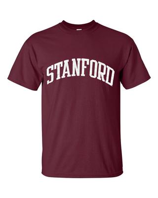 STANFORD UNIVERSITY CHAMPION Herren Rotes Kurzarm College Logo T-Shirt NEU Unisex T-Shirt