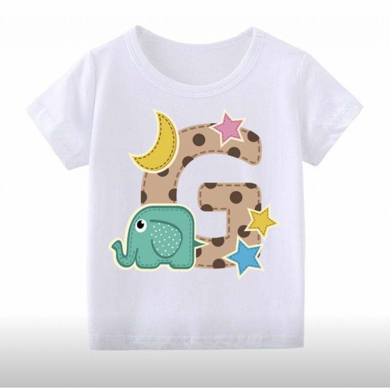 26 English Alphabet Cartoon Printed T-Shirt Children'S Jacket