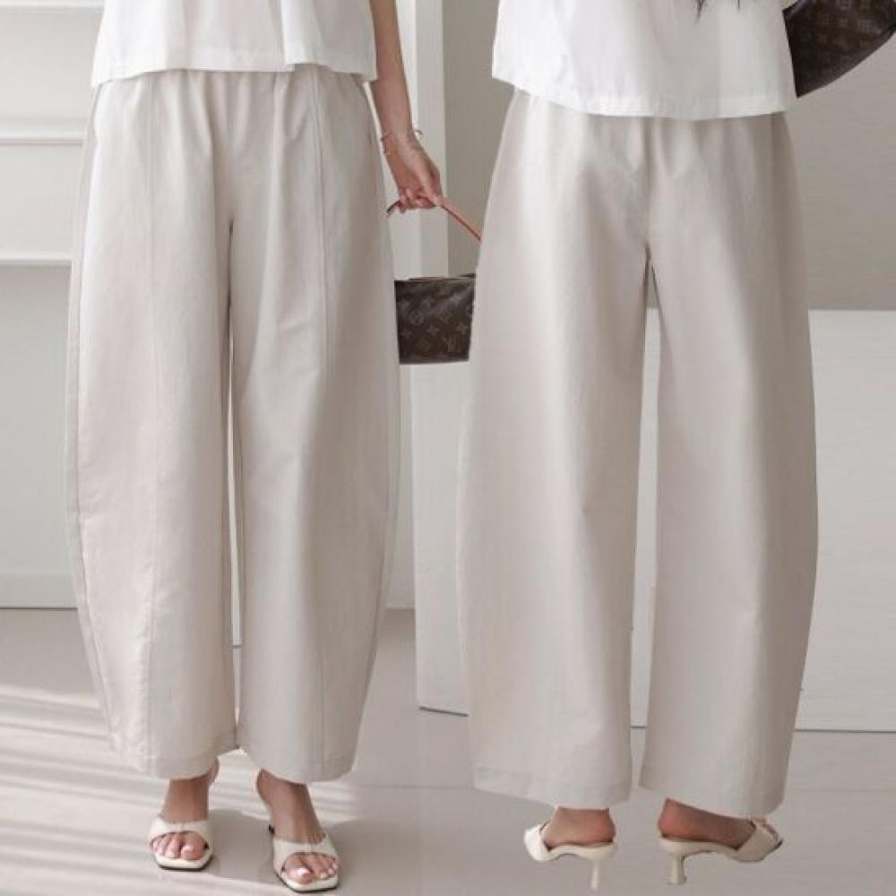 From Heart Semi Balloon Wide Banding Pants
