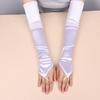 49CM Women Gloves Satin Long Fingerless Gloves New Hook Finger Gloves  Wedding Bride