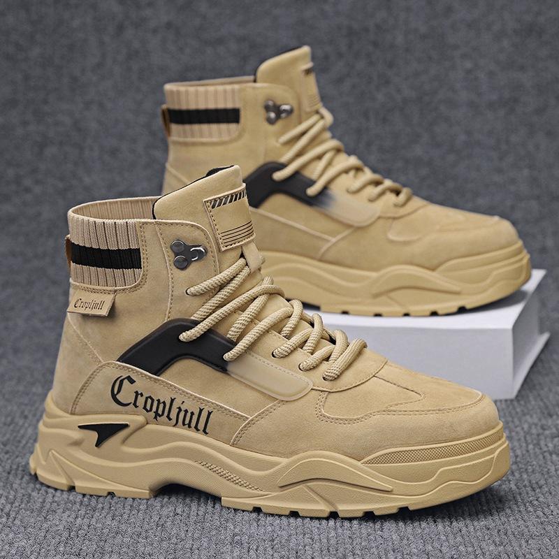 

Мужские ботинки Мартин 2024 новая осень высокие толстая подошва увеличивающие рост мужские туфли британский стиль альпинистские боевые рабочие ботинки мужские 44