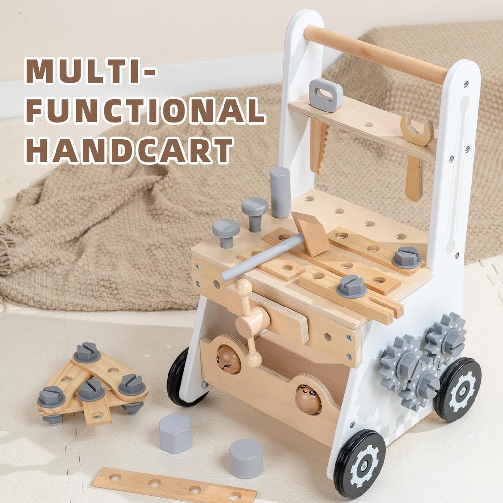 Children's Multifunctional Anti-Rollover Stroller Walker with Educational Toys
