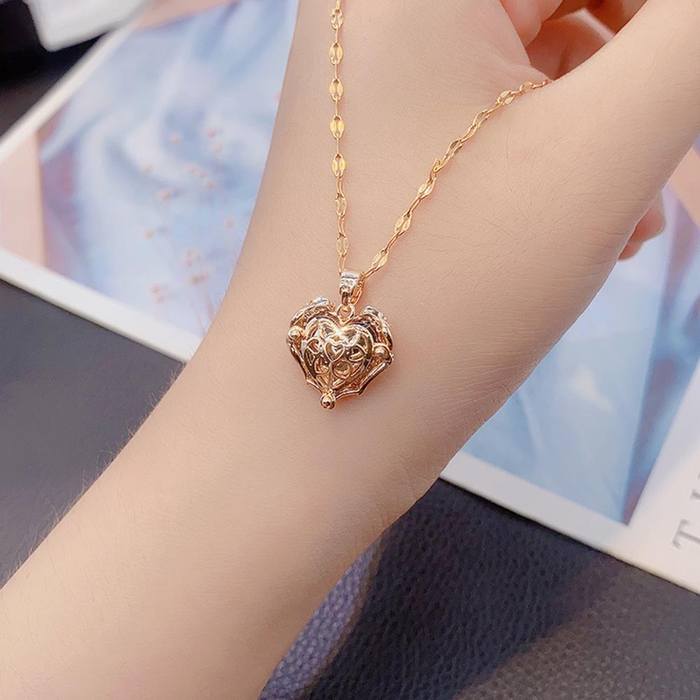 Blue Romantic Zircon Pendant Necklaces Adjustable Heart of the Ocean Necklace for Mother s Day Anniversary