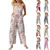 Damen Casual Jumpsuit Ärmellos Mode Blumenprint Jumpsuit