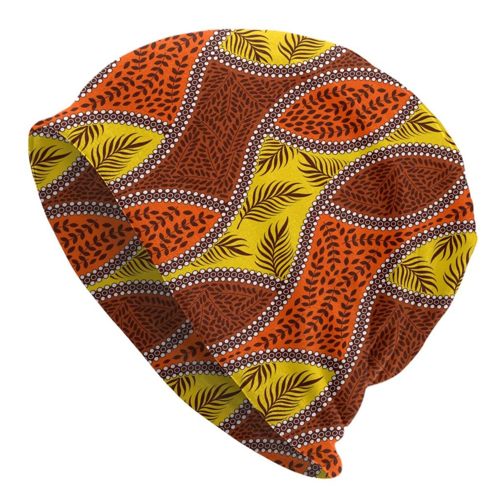 Custom African Ethnic Ankara Pattern Skullies Beanies Caps Unisex Winter Warm Knitting Hat Adult Bonnet Hats Outdoor Ski Cap
