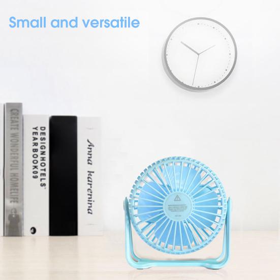Table Fan 3 Portable Solid Color Speeds Rechargeable Quiet USB Mini Fan