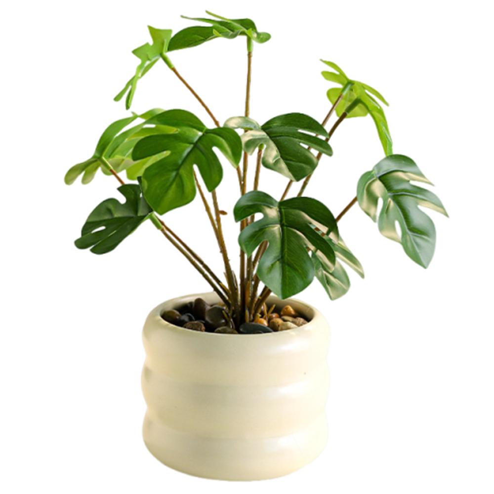 Realistic Simulation Green Plant Bonsai Elegant False Tropical Plants  Home Garden