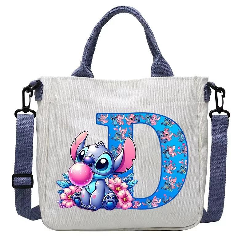 26 Letter Printed Student Canvas Bag Shoulder Bag Multi-Function Large Capacity Messenger Bag