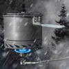 Portable Compacts Backpacking Cookware Windproof Outdoor Cooking Pot with Folding Handle For Outdoor Cooking Efficiency