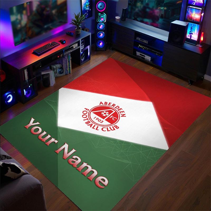 Crystal Velvet Rug Aberdeen FC Print Custom Name Text Floor Mat Home Decor