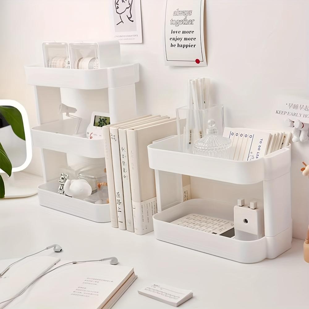 3-Tier Desktop Organizer - Space-Saving Storage for Office, Study & Bedroom - Removable Shelf for Makeup and Cosmetics
