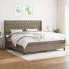 Maison Exclusive - Bed Slat Base with Taupe Mattress 200x200 Cm Fabric