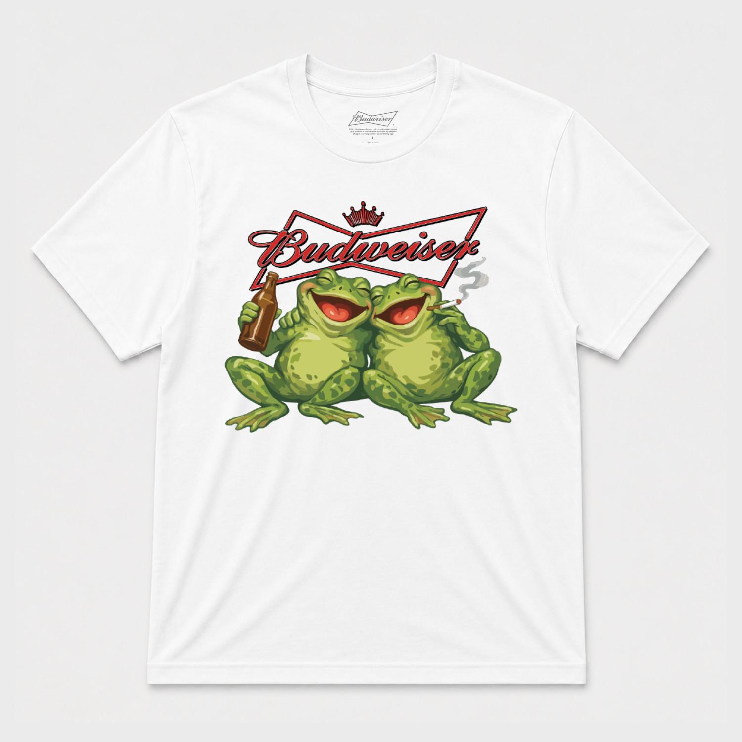 Budweiser Frogs Graphic T shirt White XXL