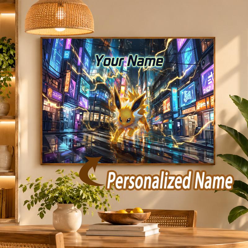 Jolteon Custom Name Diamond Painting Personalized 5D Full Drill DIY Diamond Art Home Decor