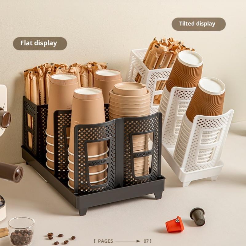 Detachable Multifunctional Disposable Paper Cup Holder Single Double Size Coffee Cup Storage Rack Plastic Ground Mounted Home