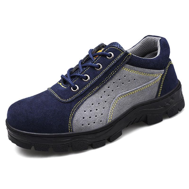 

Ударопрочные и устойчивые к проколам сварщика стальные Baotou дезодорирующие на четыре сезона, износостойкие и нескользящие защитные рабочие ботинки 868 blue-gray ventilation with holes; 46