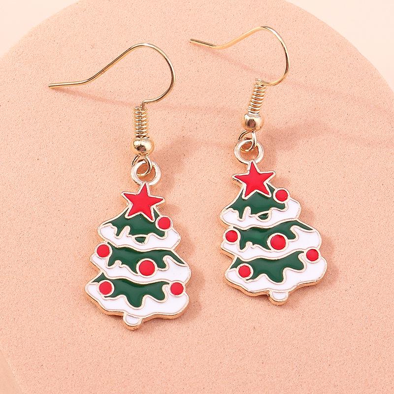 European and American Christmas Earrings: Santa, Tree, Snowman, Snowflake, Gloves