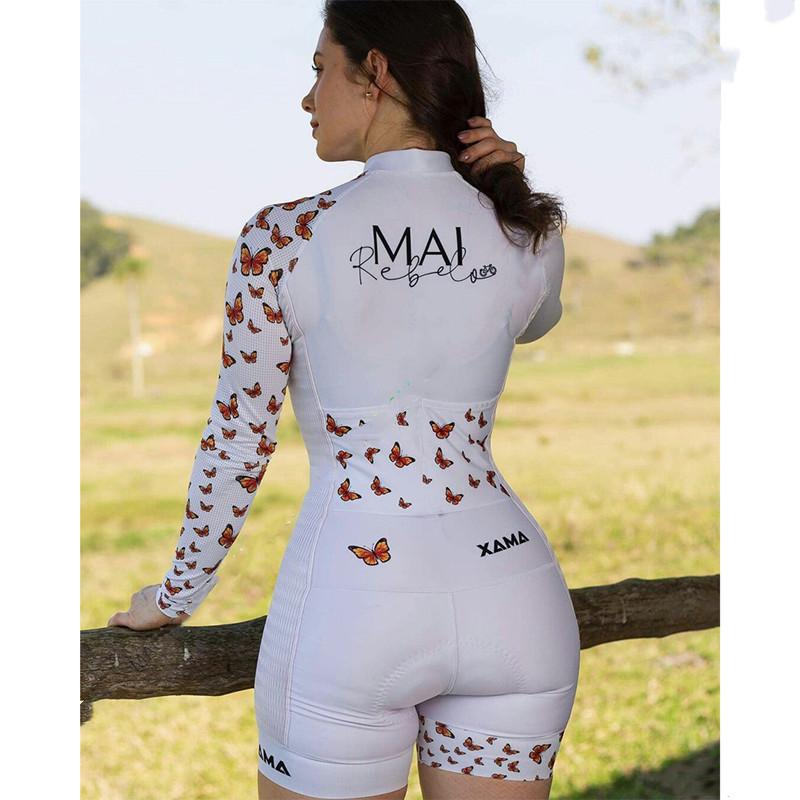 New Women's Cycling Clothing Macaquinho Mountain Bike Long-sleeved Cycling Clothing Sportswear Uniform Suit 20D Jumpsuits