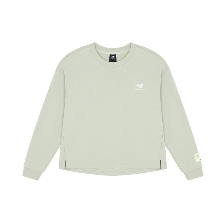 (WMNS) New Balance Embroidered Logo Knit Round Neck Long Sleeves Light Green T-Shirt Women s AWT21307-PGE M