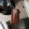 Car Universal Leather Key Bag Convenient Key Organizer Black/Brown Wallet with Zipper Suitable for A Variety of Car Key Shell