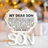  1pc Heart-Shaped Acrylic Plaque for Son From Dad - Engraved Inspirational Message, Contemporary Sentimental Gift for Christmas, Birthday, Graduation 
