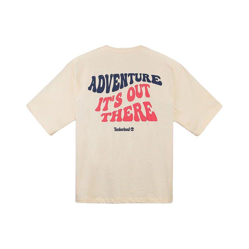 Timberland American Vintage Cartoon Print Round Neck Short Sleeve T-Shirt Unisex T-Shirt Smoke-White A2R2M-V04