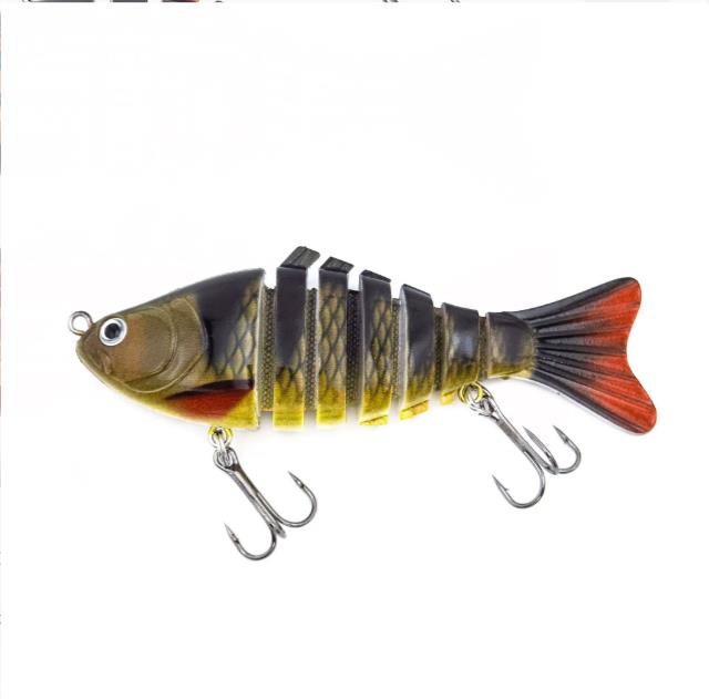 

10СМ/15.5Г Багатосекційна рибальська приманка з гачками Реалістичний 7-секційний свімбейт Біонічна тверда штучна приманка Прісноводні Морські рибальські аксесуари SA02