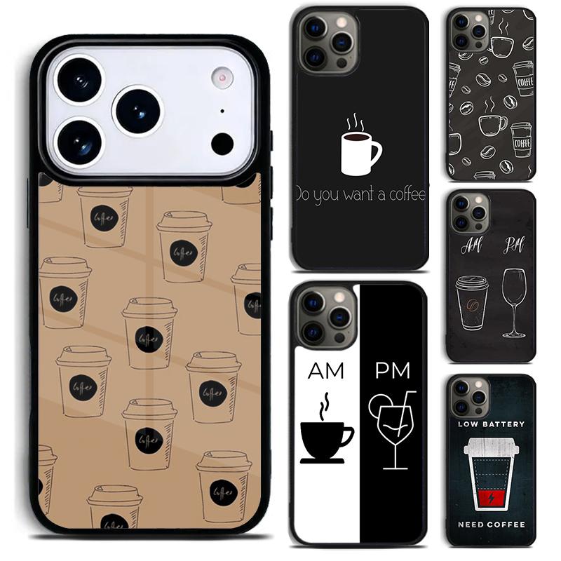 Coffee Wine Cup Phone Case For iPhone 17 16 15 14 13 12 11 Pro Max Plus 17Air Soft Silicone Cover