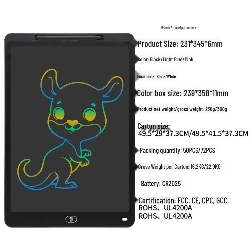 LCD Kids' Erasable Doodle & Drawing Board