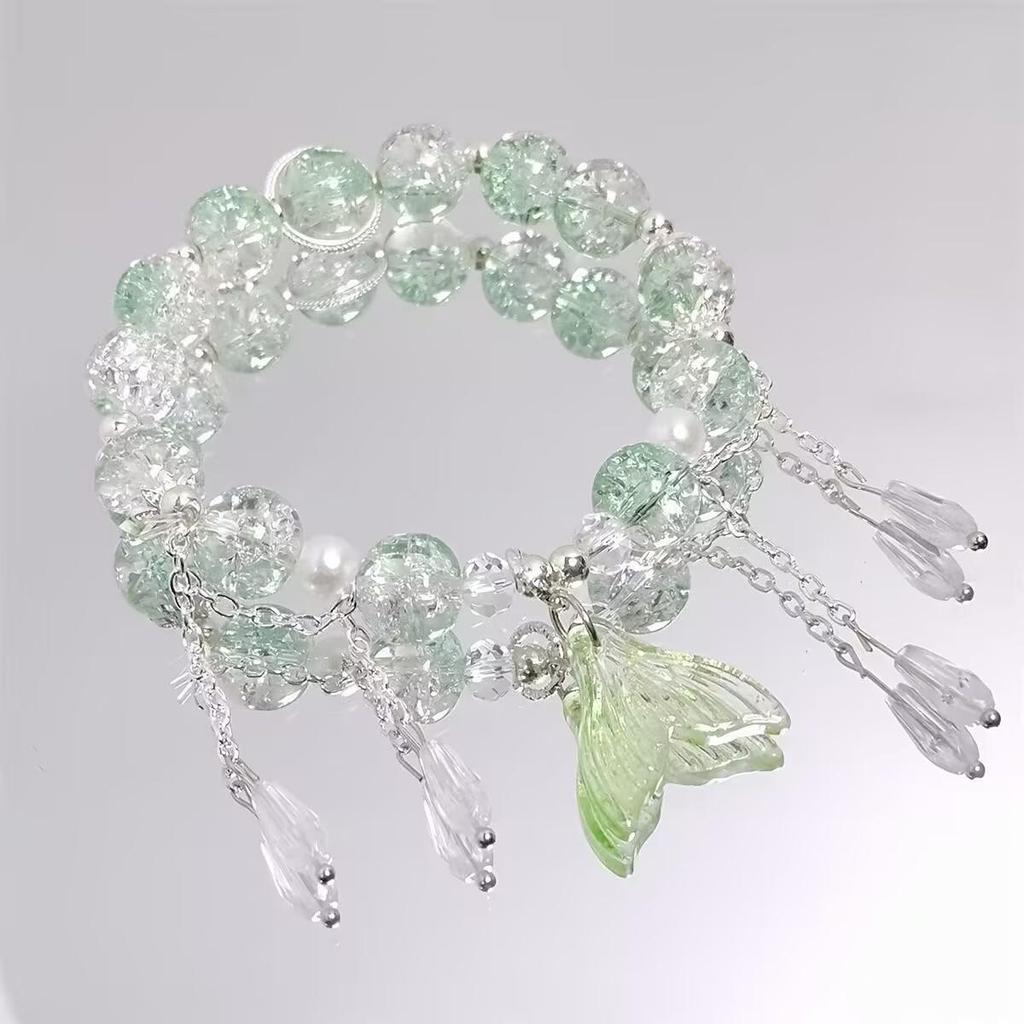 Set di Braccialetti da Donna di Alta Gamma Nove Pezzi con Design a Farfalla in Stile Cinese