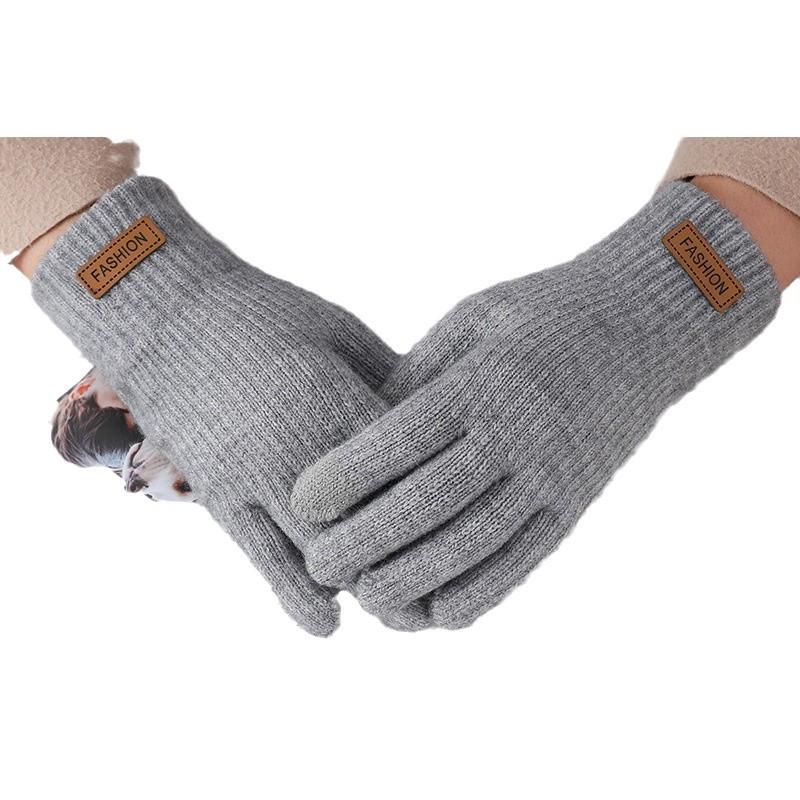 Fashion New Women Warm Thick Plush Knitted Gloves Useful Touch Screen Lady Autumn Winter Keep Warm Riding Skiing Outdoor Gloves