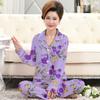 Piżama damska wiosenno-jesienna imitacja bawełny z długim rękawem cienka wysokiej klasy bogaty kwiat matka zestaw wypoczynkowy