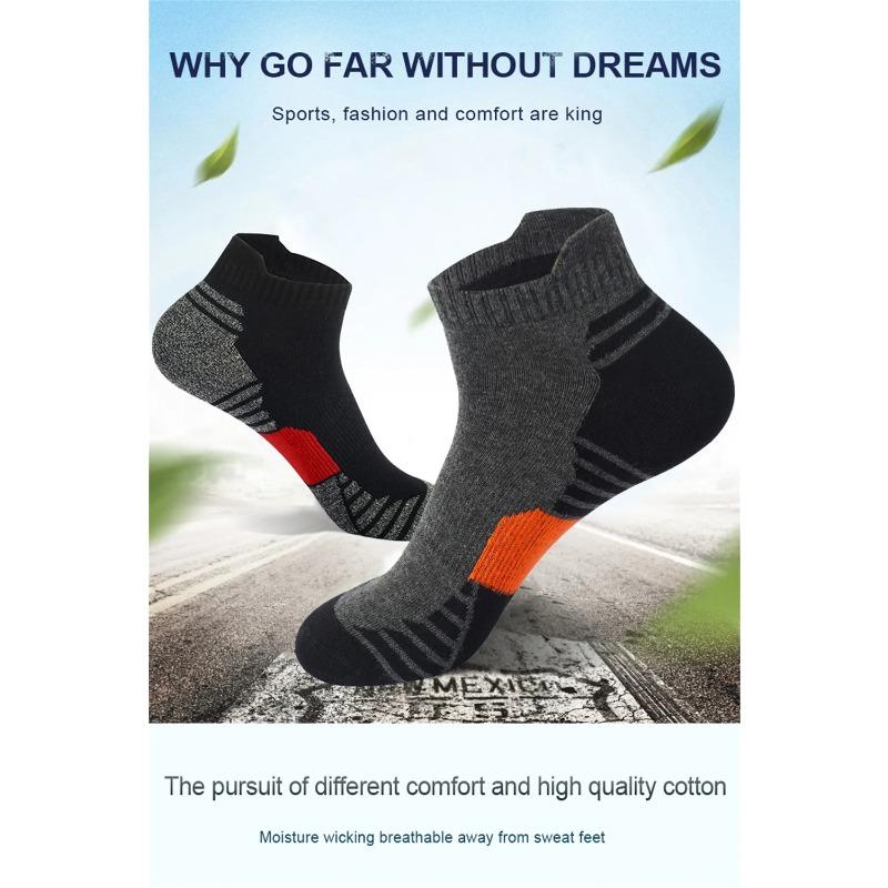 5/10Pairs Men's Ankle Sport Socks - Sweat-absorbing Breathable Comfy Socks For Running Outdoor Activities