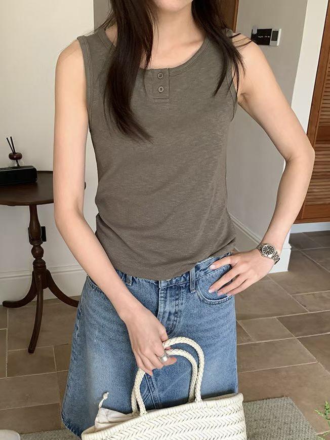 2026 Women s Bamboo Ribbed Cotton Soft Elastic Spaghetti Strap Tank Top Medium 2