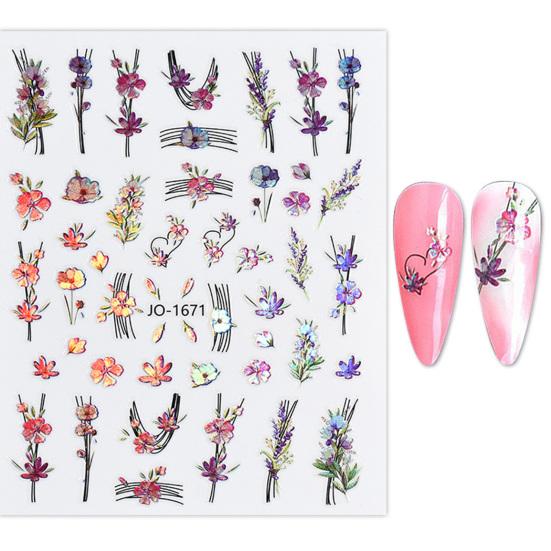 Yousheng Nail Sticker Self-Adhesive Waterproof Multiple Styles Sparkling Flower Type Fingernail Sticker DIY Nail Art Nail Supplies