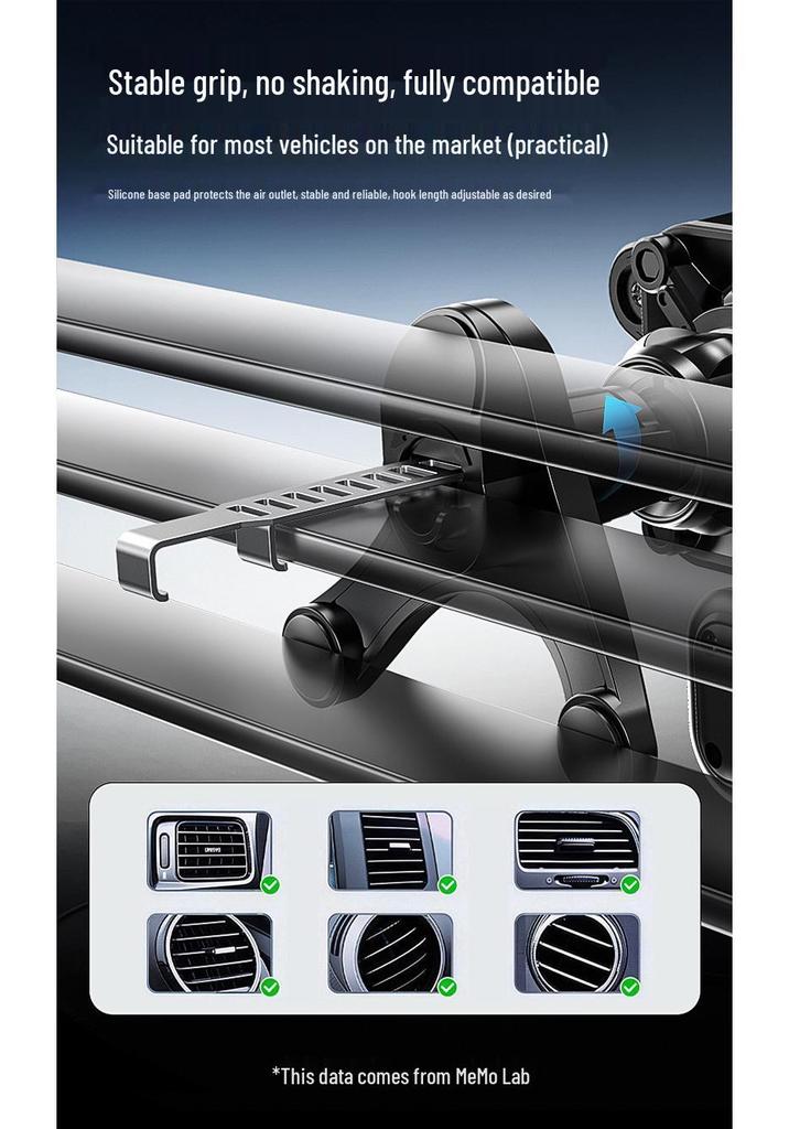 2026 Car Phone Holder with Cooling and Heat Dissipation, Air Vent Mount, Black Tech Navigation