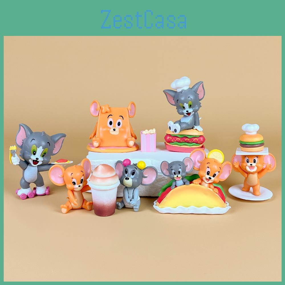 Jerry Tom And Cartoon Pvc Model With Hamburger Friesfor Design For Fans Anime