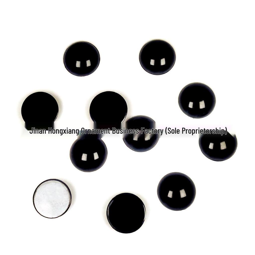Half-Round Flat-Bottom Eye Plush Toy with Black Bean Eyes - Animal & Human Figures Bead Accessories