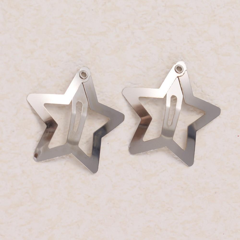 

10Pcs Star Hair Clips Dopamine Cute Pentagram Hairpin Female Side Bangs Clip Broken Hair Bb Clip Small Clip Headgear 10PCS срібний