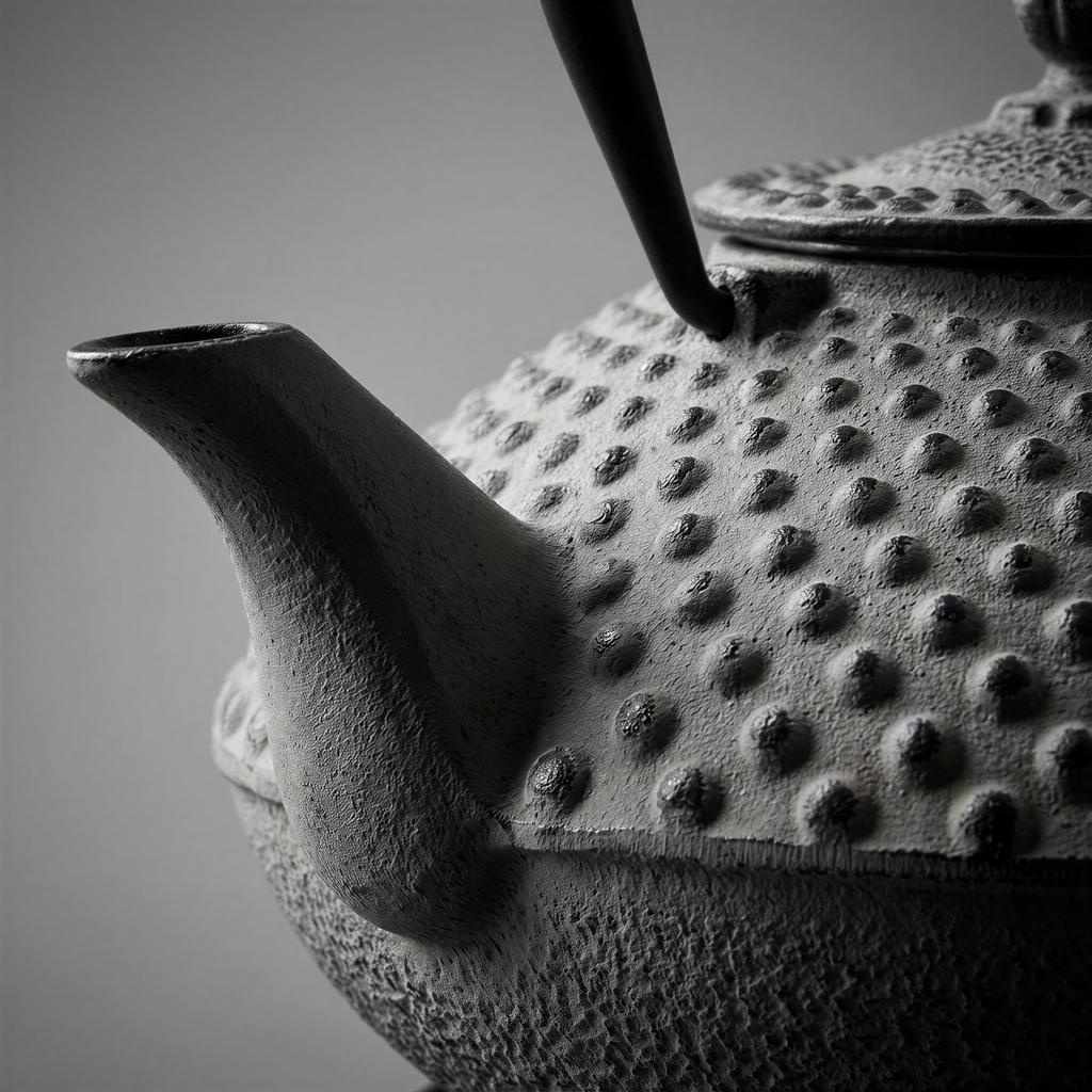Cast Iron Tea Set Kettle 1.25L Steel Strainer Gray