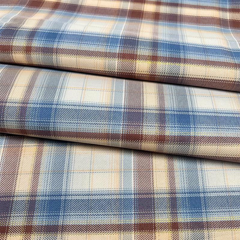 New Plaid Polyester Yarn-Dyed Fabric with Gold & Silver Threads for DIY Pleated Skirts