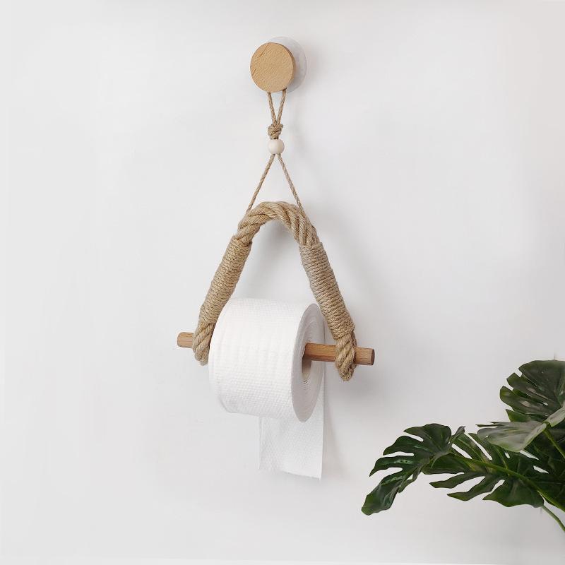 Handgeweven Punch-Free Hennep Touw Toiletpapierhouder Doos