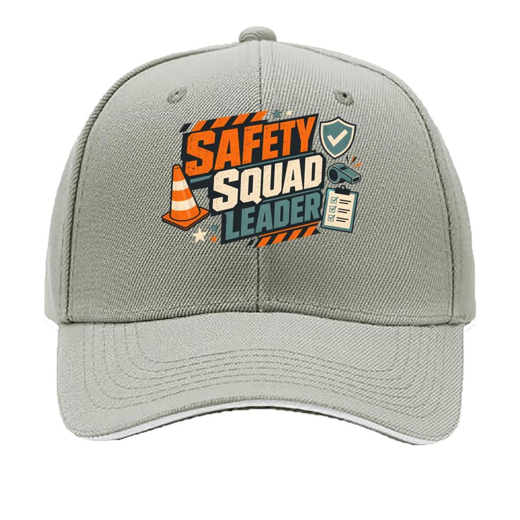 Safety Squad Leader Bold Badge Sandwich Baseball Cap Sun Cap Outdoor Workouts Hat