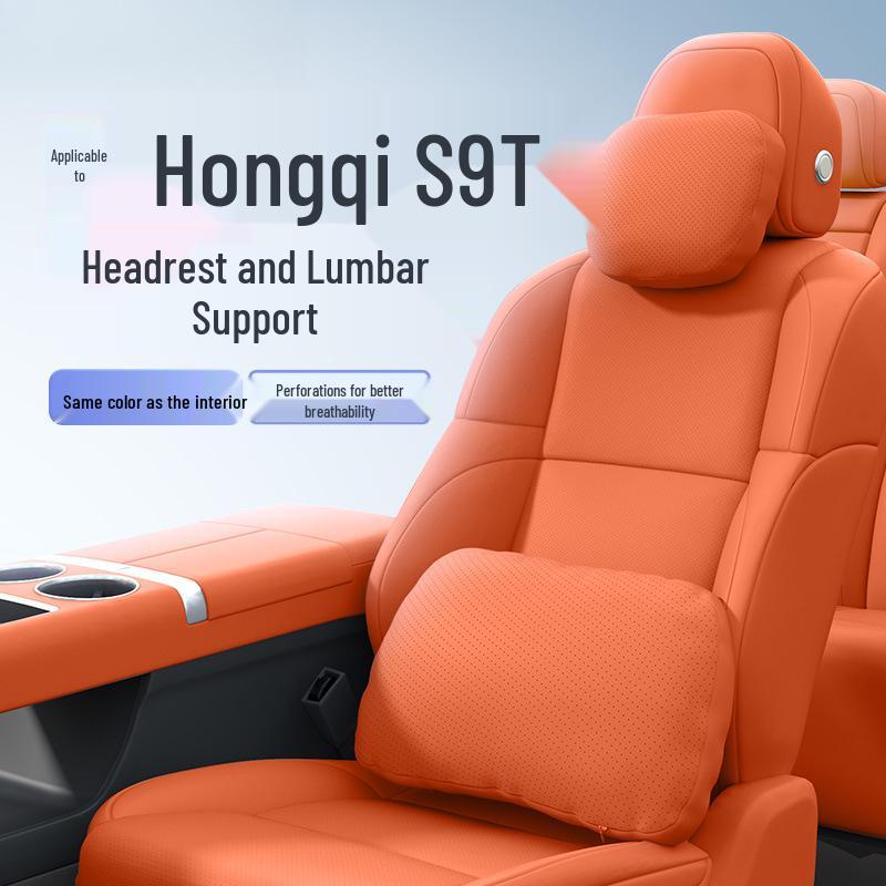 Comprehensive Car Interior Set: Headrest Neck Pillow & Lumbar Support for Hongqi S9T