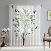 Set Of 2 Hd Digital Hundred Birds Hanging Clock Tree Printed Window Valance Home Decorating Style Decorative Living Room Bedroom Curtain Polyester