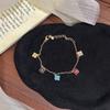 Douyin live stream supply, dopamine colored diamond four-leaf flower bracelet, summer small fresh and versatile bracelet jewelry.